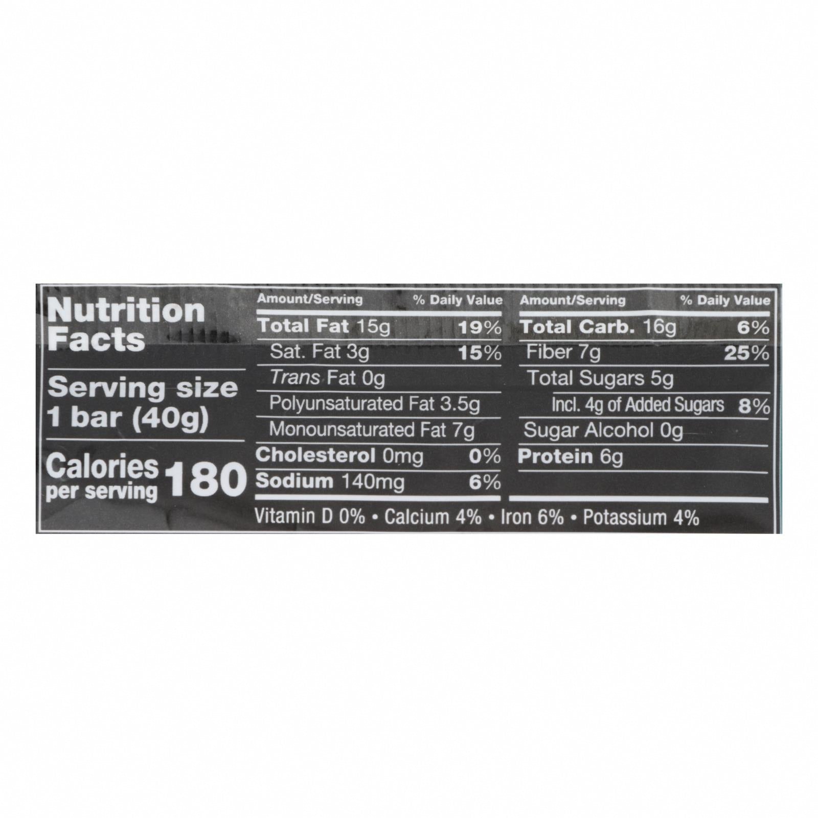 Kind - Bar Dark Chocolate Nuts Sea Salt - Case of 12 - 1.4 ounces - Nutrition Facts