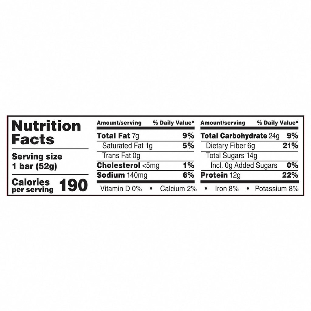 Rxbar - Protein Bar Strawberry - CS of 12-1.83 OZ - Nutrition Facts