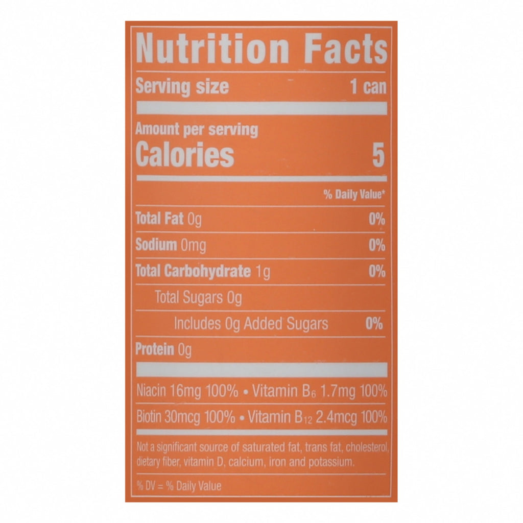 Gorgie - Sparkling Energy Peachy Keen - CS of 12-12 FZ - Nutrition Facts