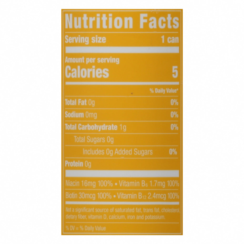 Gorgie - Spark Energy Mango Tango - CS of 12-12 FZ - Nutrition Facts