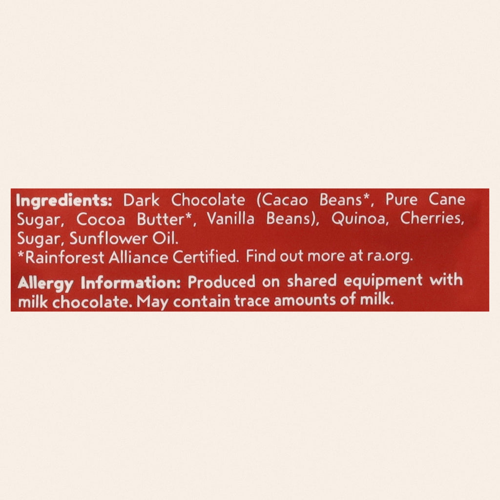 Undercover Chocolate - Mini Crisps Dark Chocolate Cherry - CS of 12-3 OZ - Back