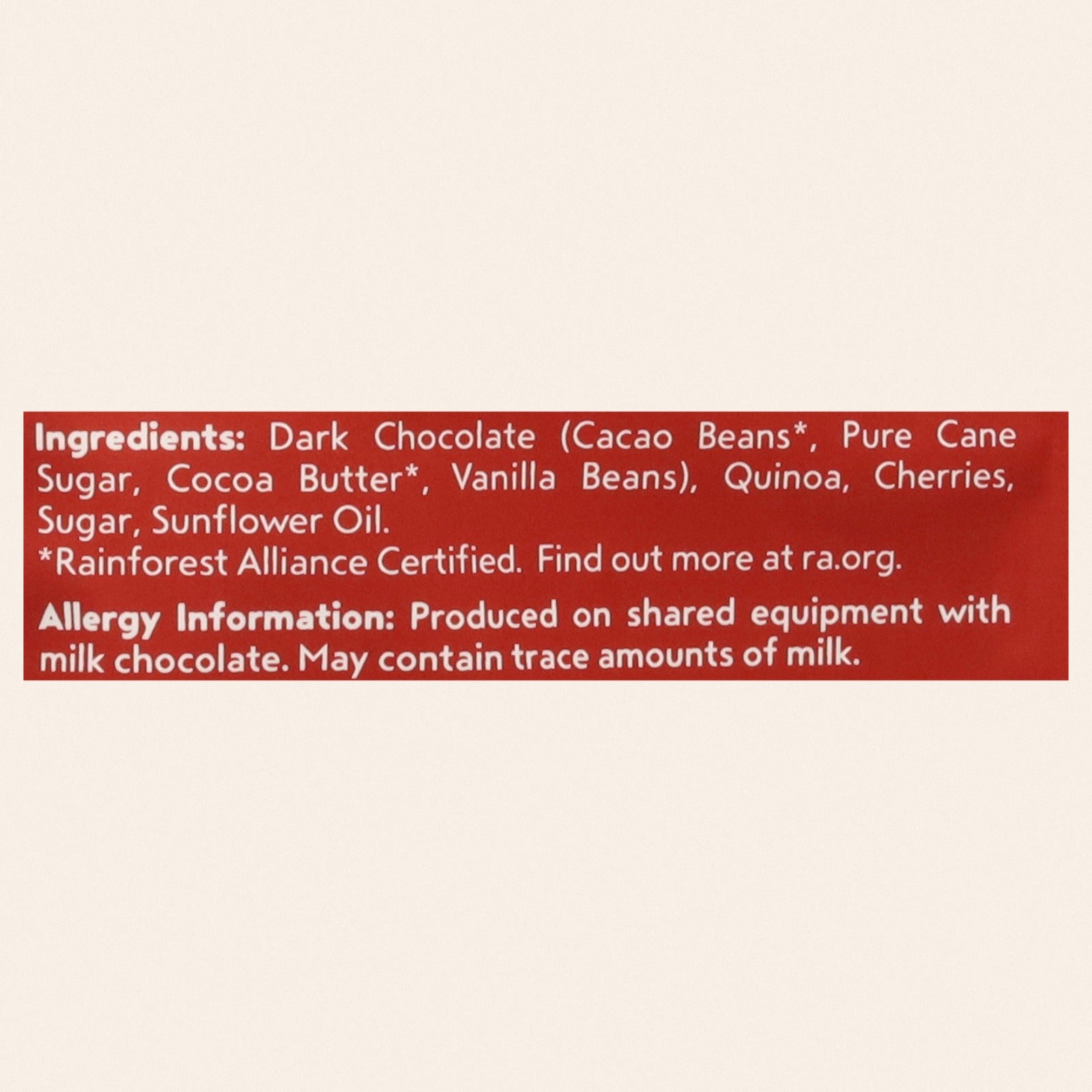 Undercover Chocolate - Mini Crisps Dark Chocolate Cherry - CS of 12-3 OZ - Back