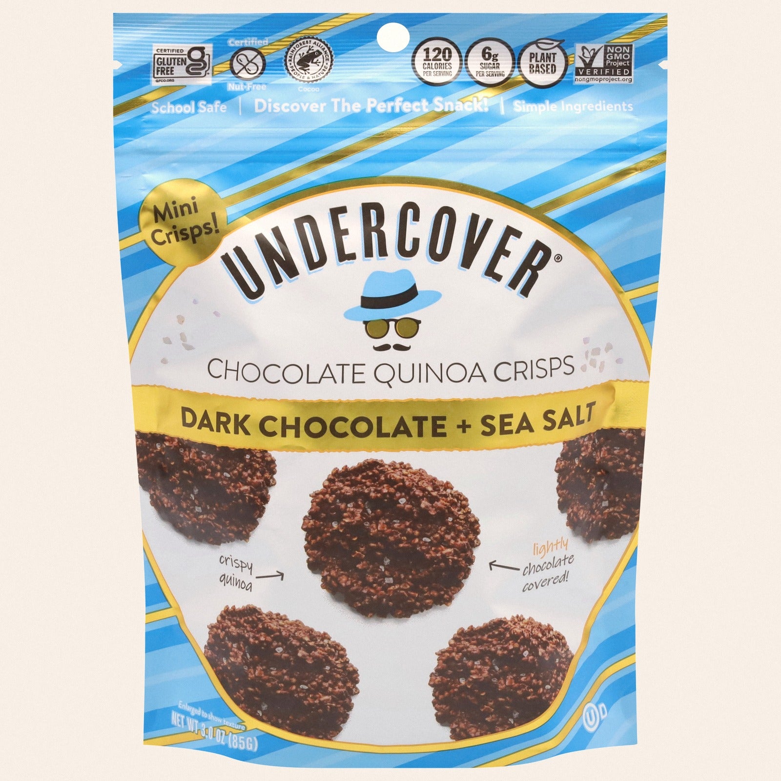 Undercover Chocolate - Mini Crisps Dark Chocolate Sea Salt - CS of 12-3 OZ - Front