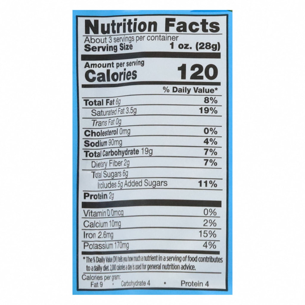 Undercover Chocolate - Mini Crisps Dark Chocolate Sea Salt - CS of 12-3 OZ - Nutrition Facts