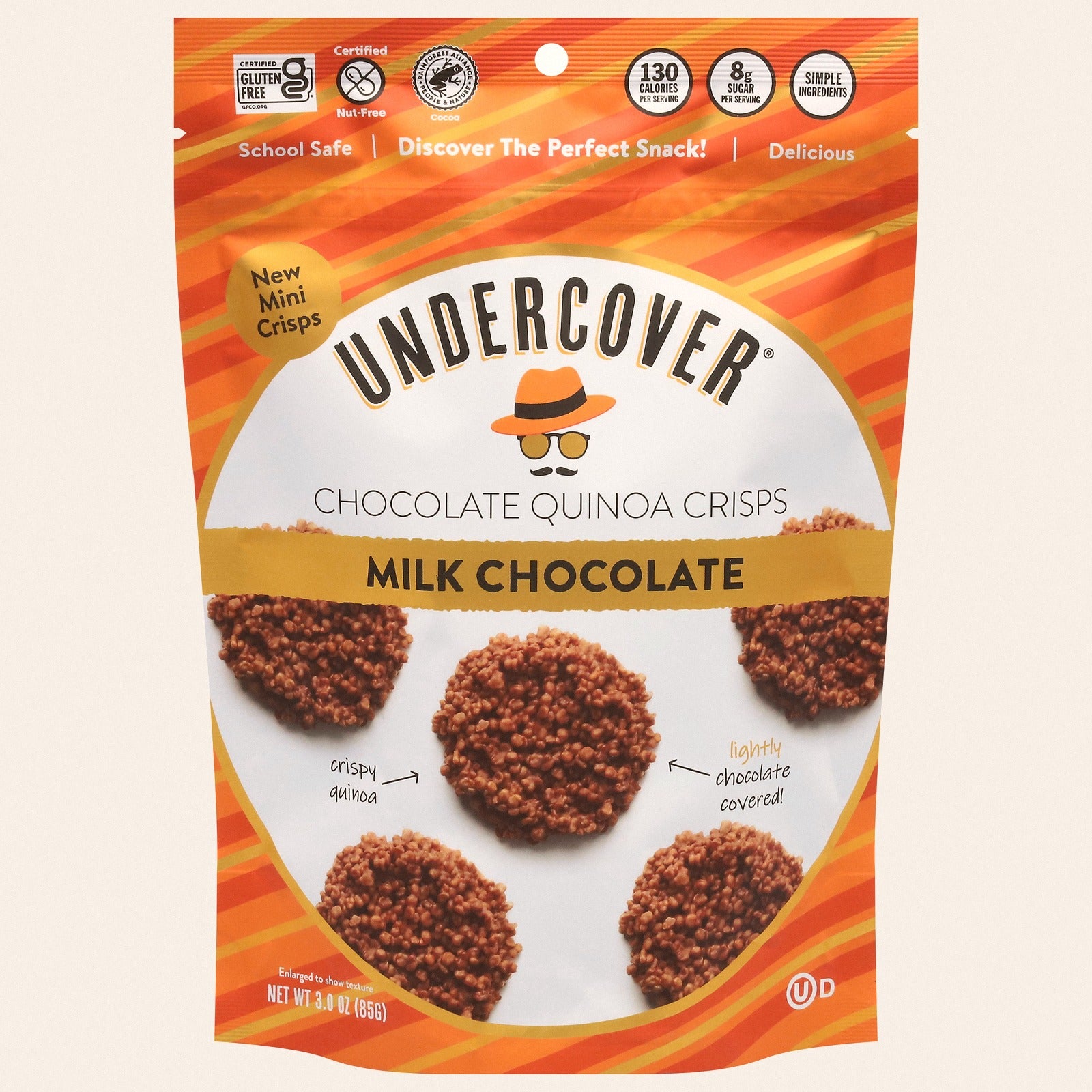 Undercover Chocolate - Mini Crisps Milk Chocolate - CS of 12-3 OZ - Front