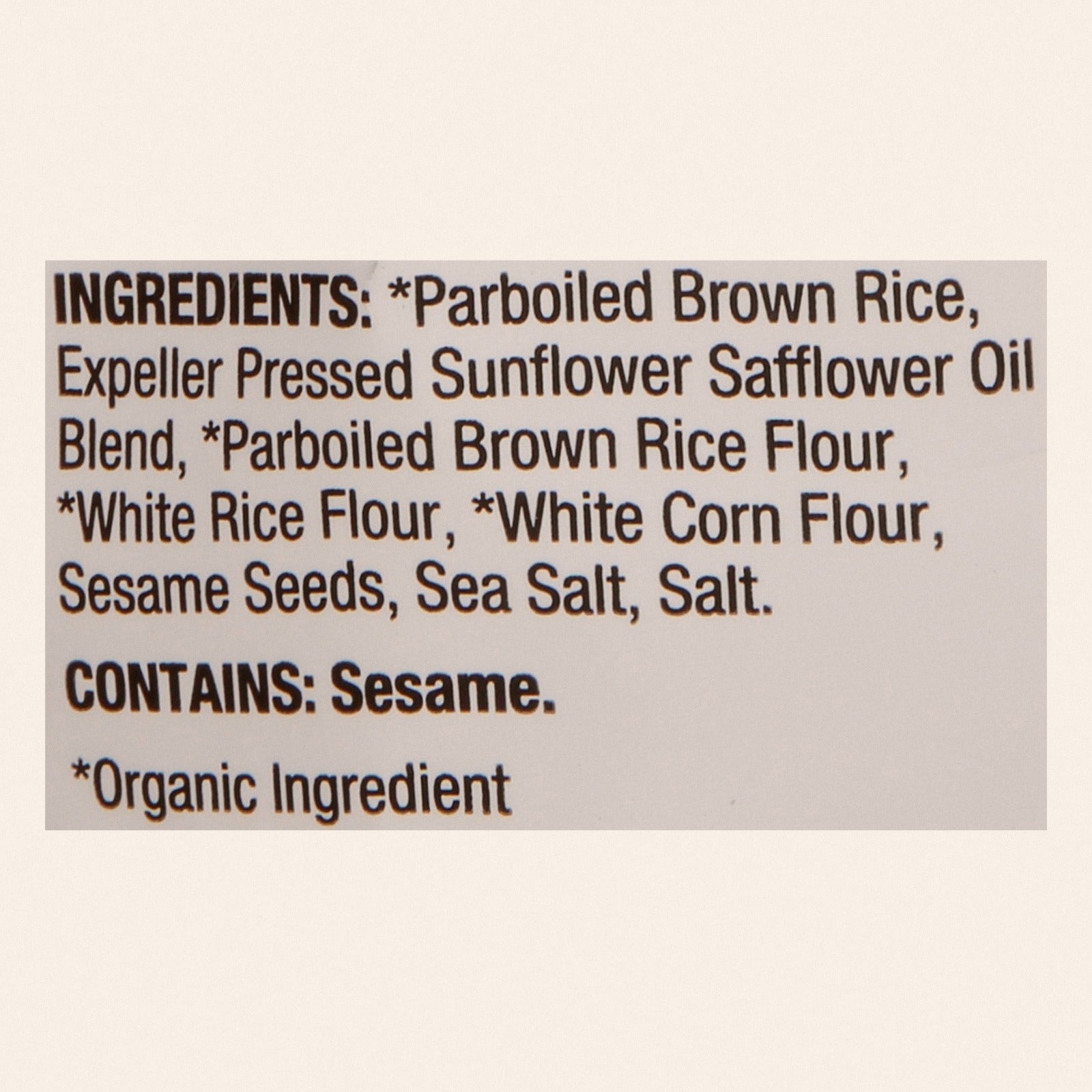 Lundberg Family Farms - Rice Chips Organic Sea Salt - Case of 6-5.5 OZ - Back