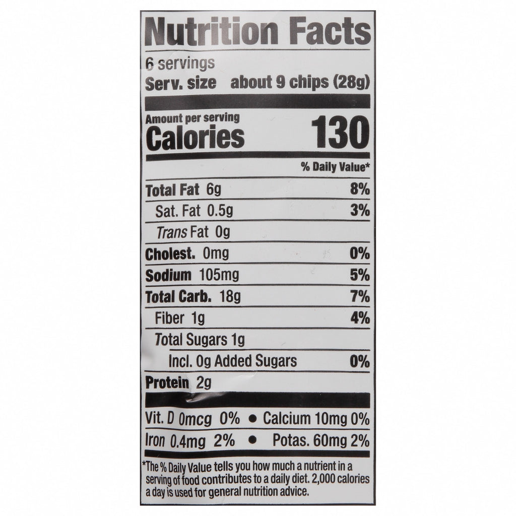 Lundberg Family Farms - Rice Chips Organic Sea Salt - Case of 6-5.5 OZ - Nutrition Facts