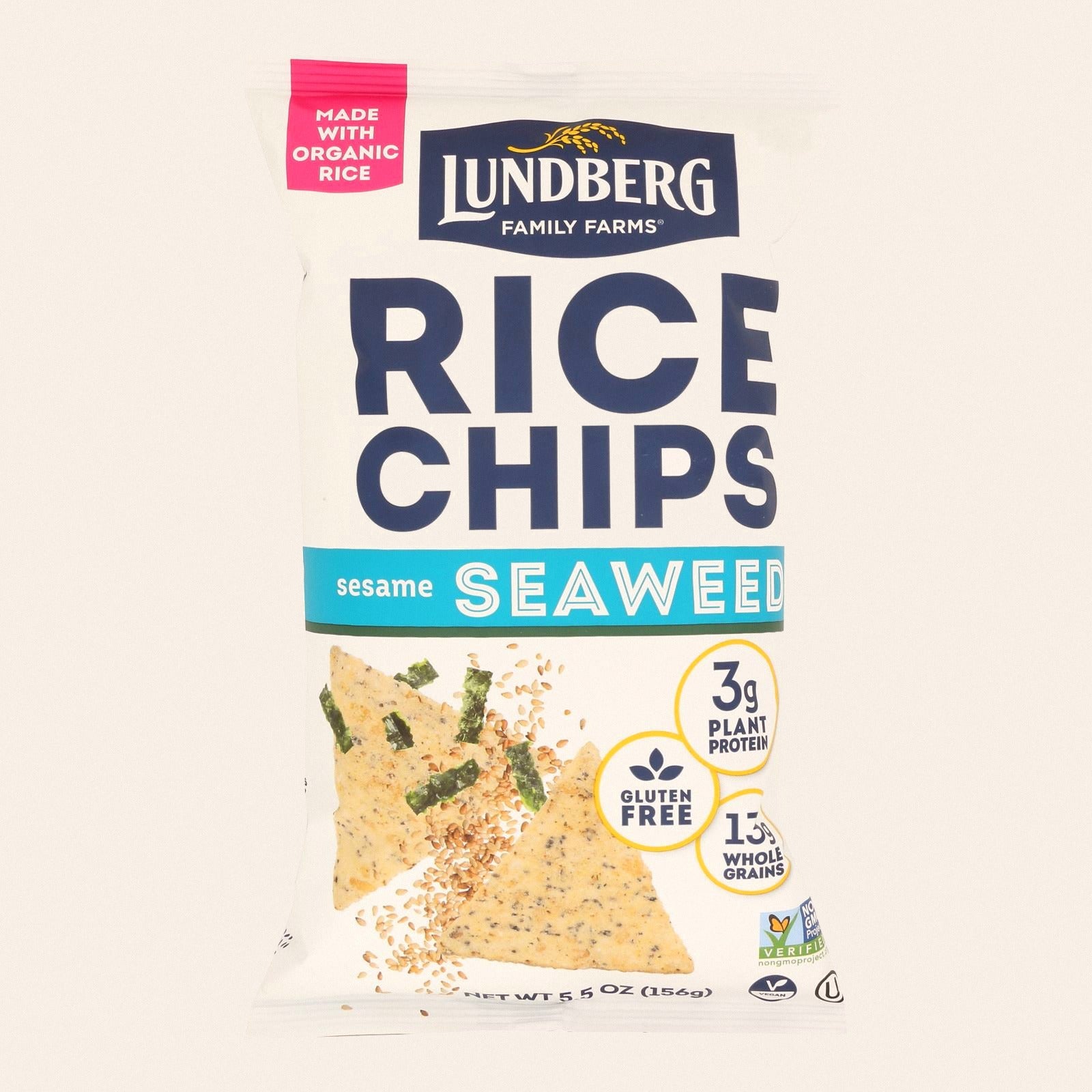 Lundberg Family Farms - Rice Chips Organic Sesame Seed - Case of 6-5.5 OZ - Front