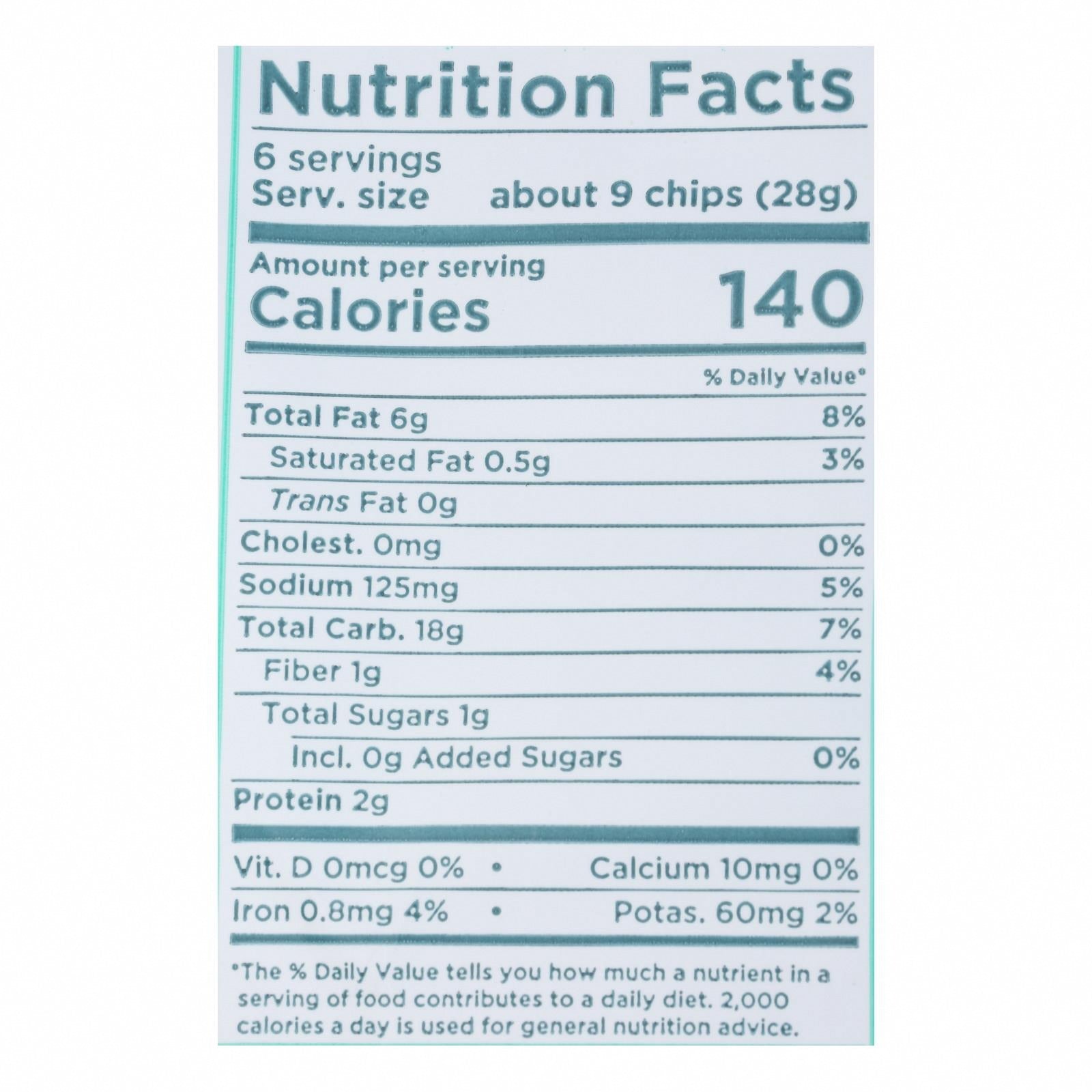 Lundberg Family Farms - Rice Chips Organic Sesame Seed - Case of 6-5.5 OZ - Nutrition Facts