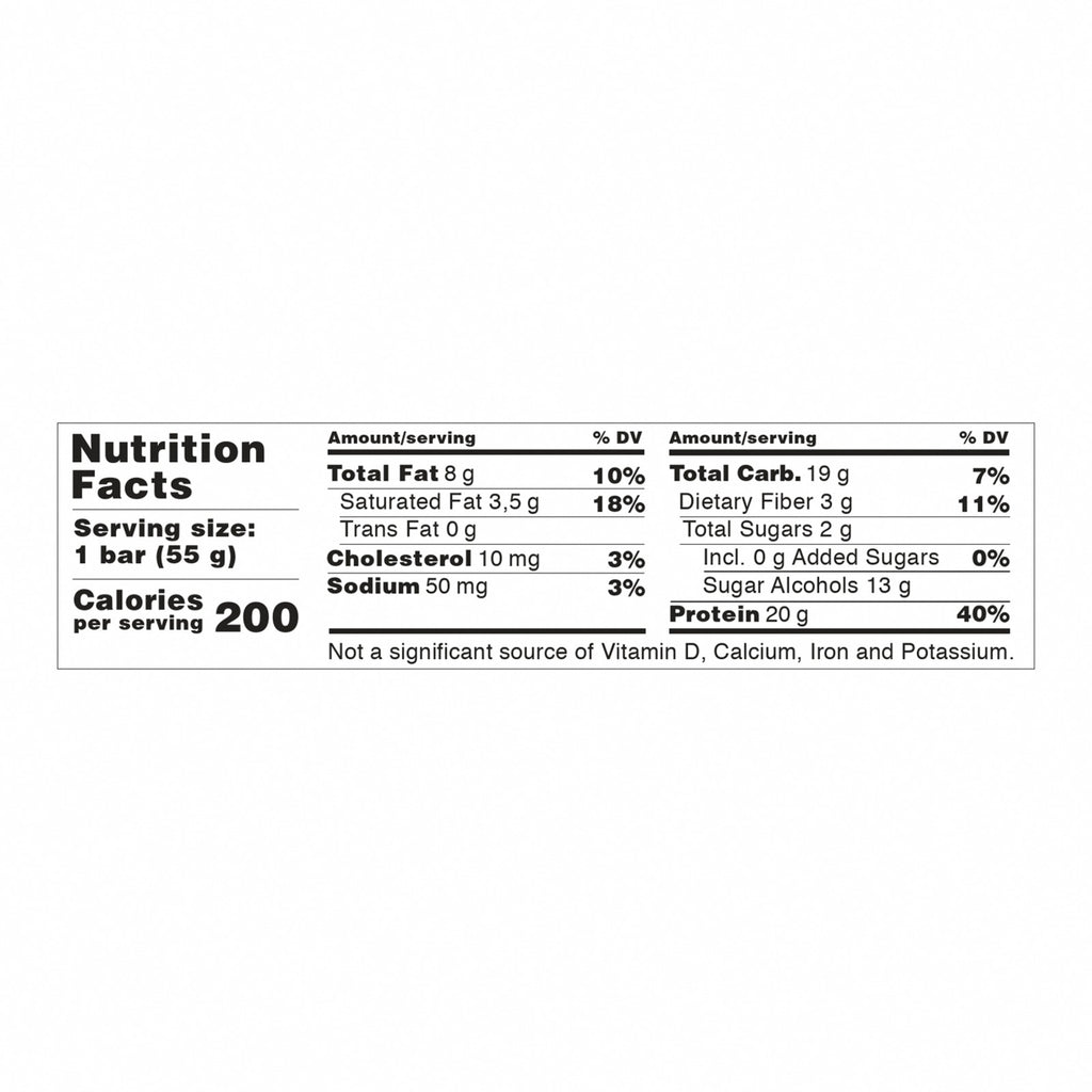 Barebells - Protein Bar Caramel Cashew - CS of 12-1.94 OZ - Nutrition Facts