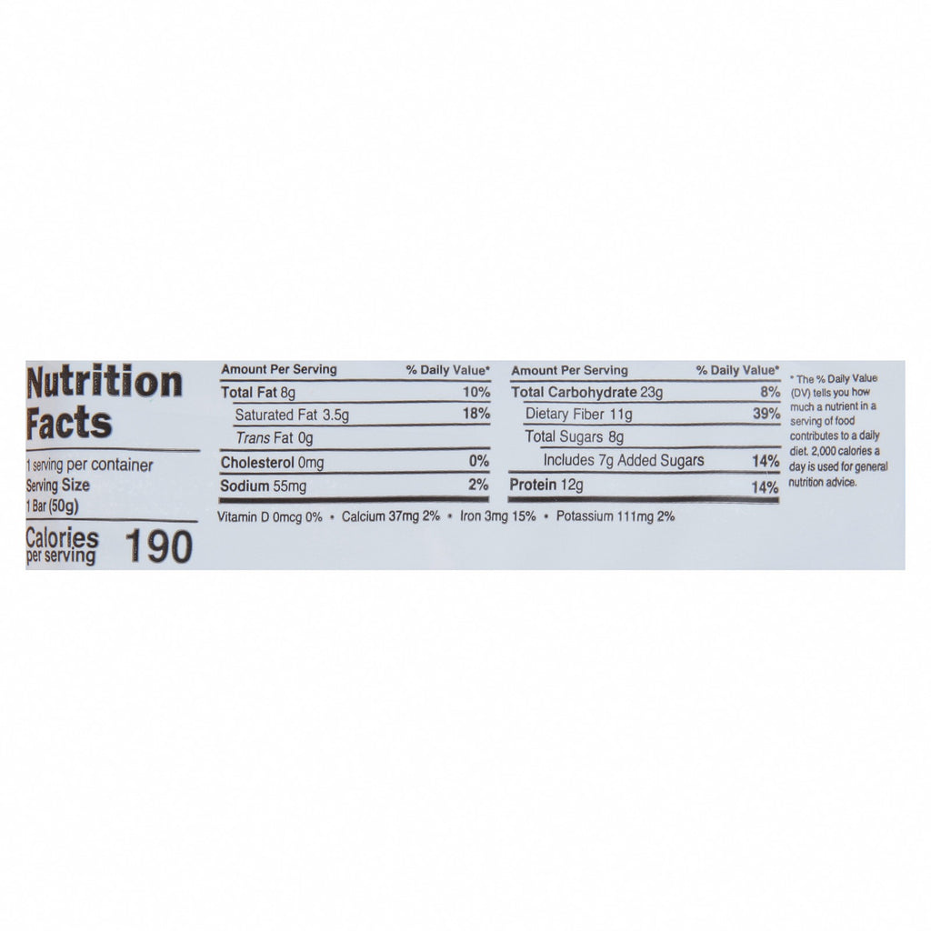 Trubar - Bar Mint Chip Protein - CS of 12-1.76 OZ - Nutrition Facts