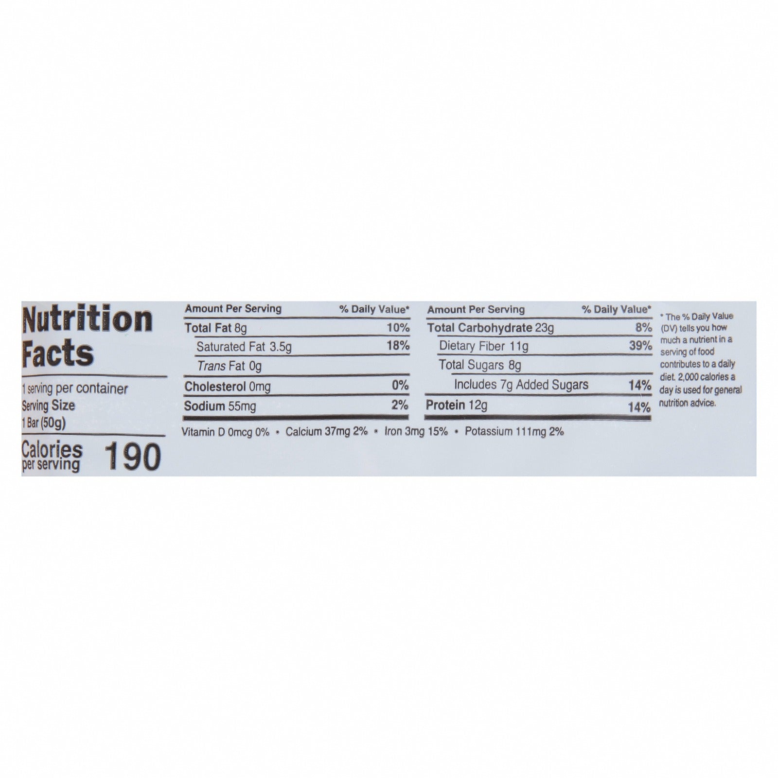 Trubar - Bar Mint Chip Protein - CS of 12-1.76 OZ - Nutrition Facts
